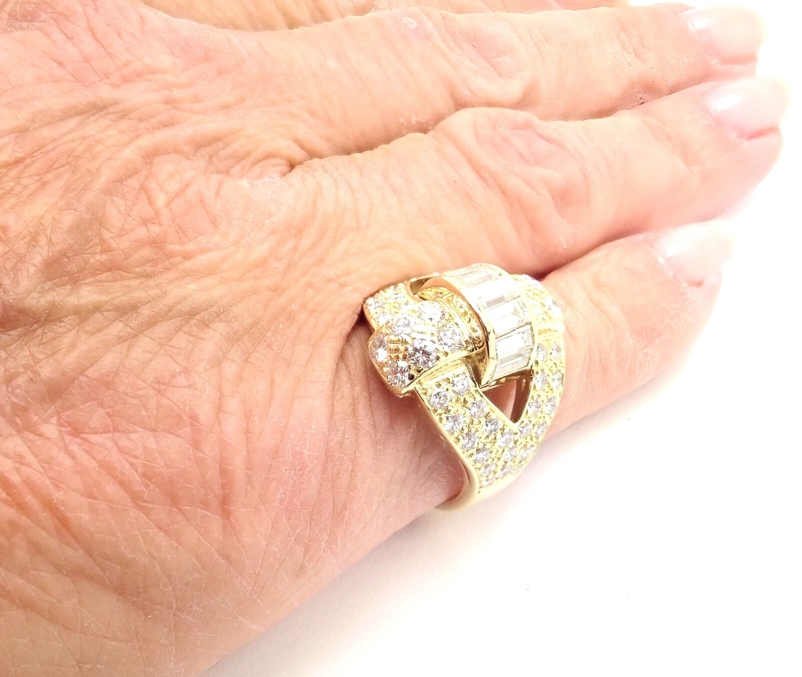 Rare! Authentic Piaget 18K Yellow Gold 3Ct Diamond Cocktail Ring | Fortrove