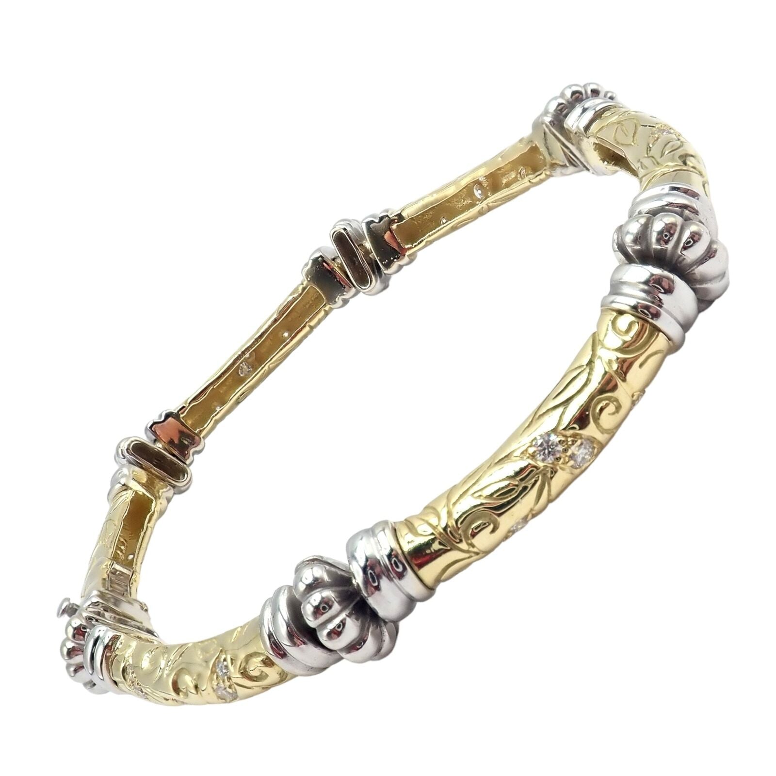 Vintage SeidenGang 18k Yellow + White Gold Diamond Laurel Collection Bracelet | Fortrove