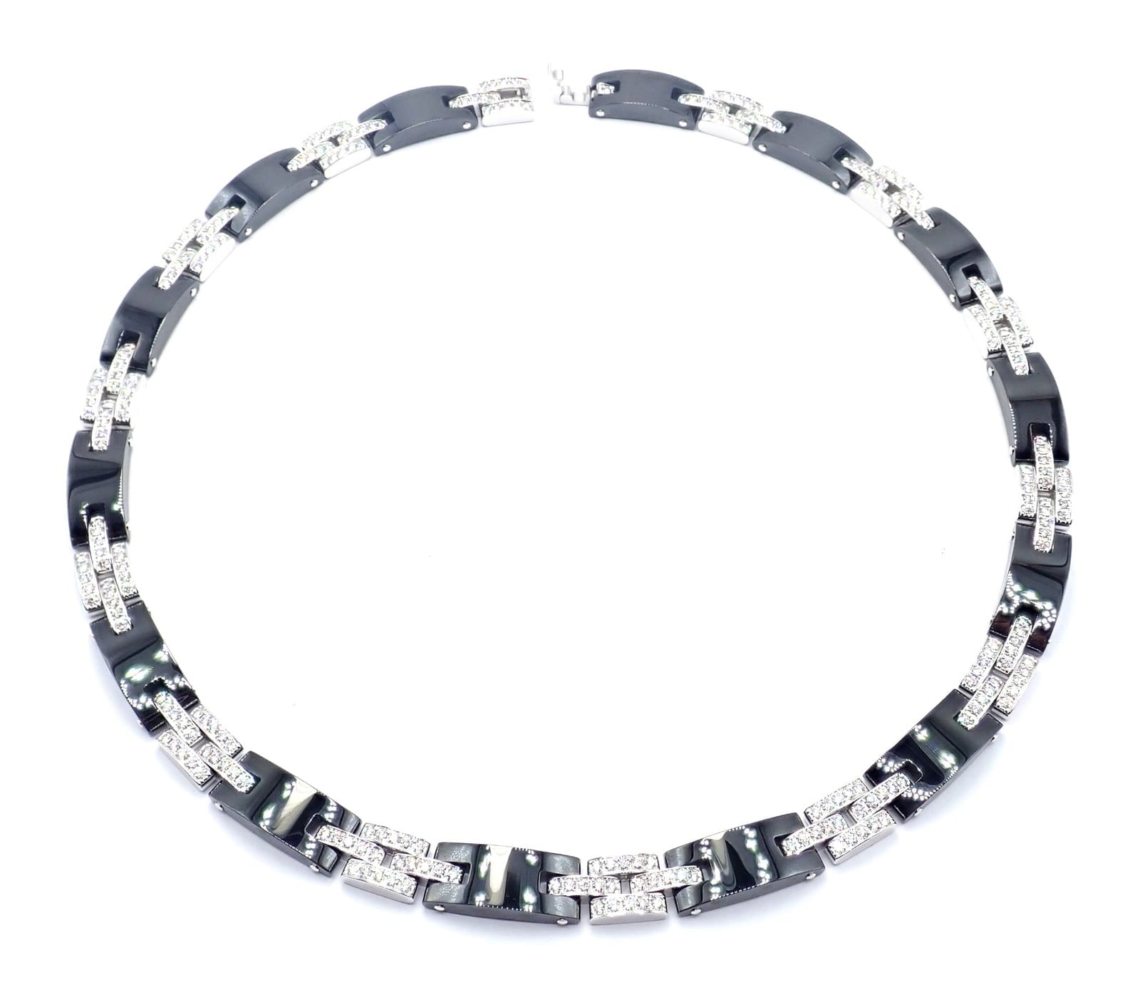 Cartier Jewelry & Watches:Fine Jewelry:Necklaces & Pendants Authentic! Cartier Maillon Panthere 18K White Gold Diamond Ceramic Link Necklace