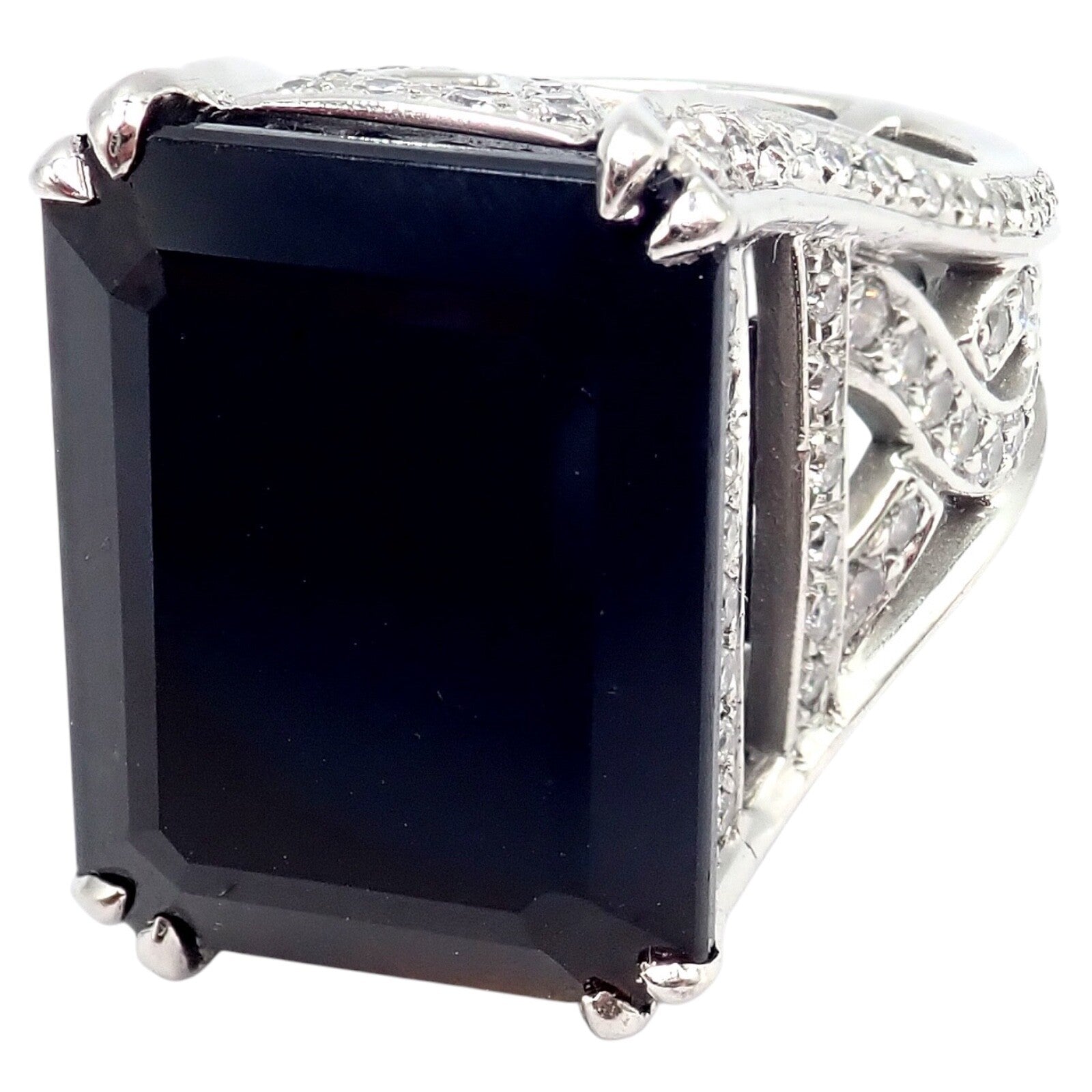 Kieselstein Cord Jewelry & Watches:Fine Jewelry:Rings Kieselstein Cord Platinum 3ctw Diamond Black Spinel Cockatil Ring 1998 sz 5.5