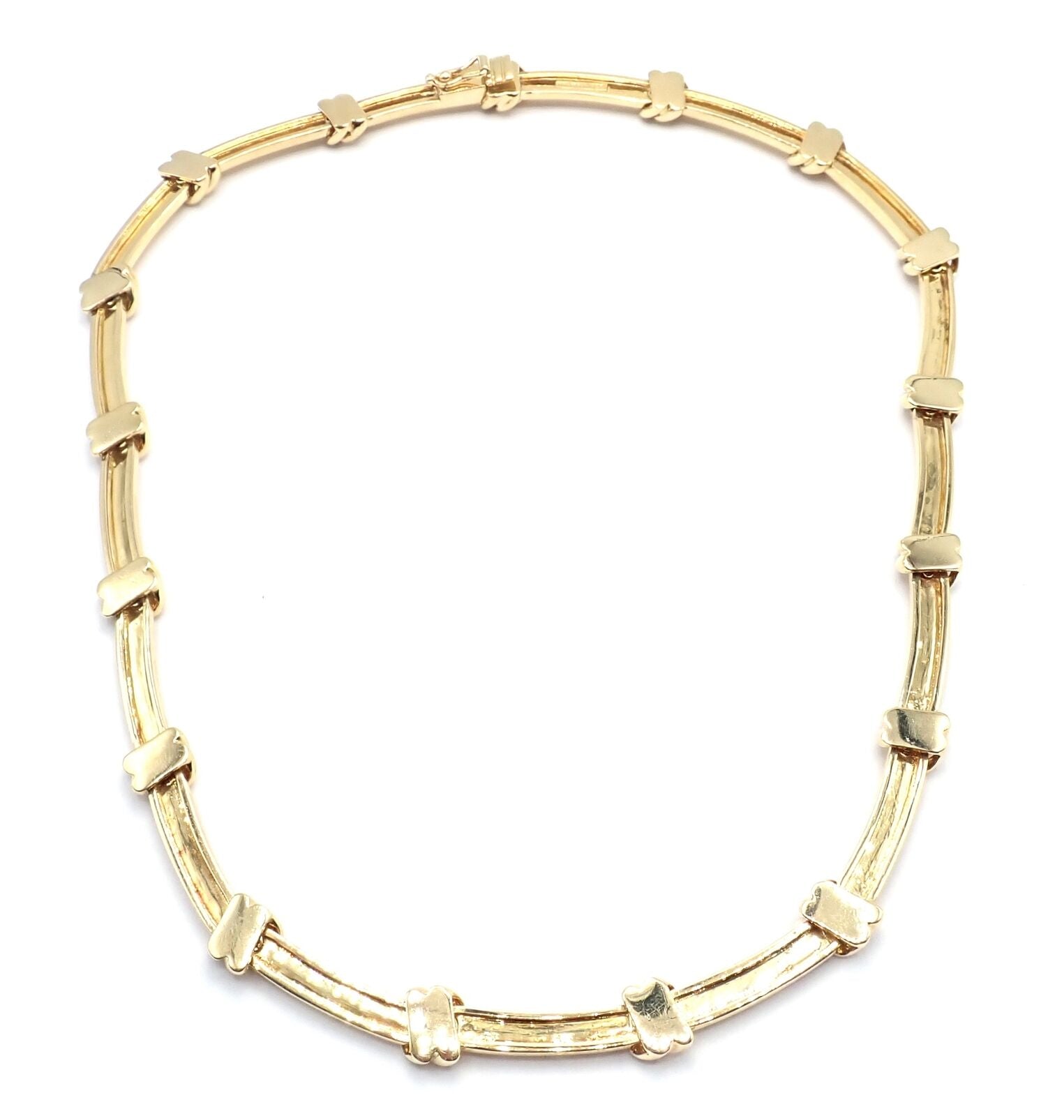 Authentic! Vintage Tiffany & Co 18k Yellow Gold Knot Link Necklace | Fortrove