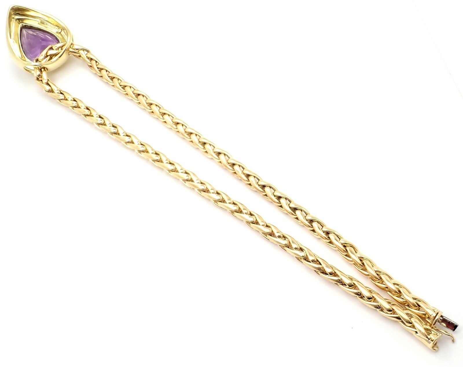 Authentic! Tiffany & Co Paloma Picasso 18k Gold Large Amethyst Pendant Necklace | Fortrove