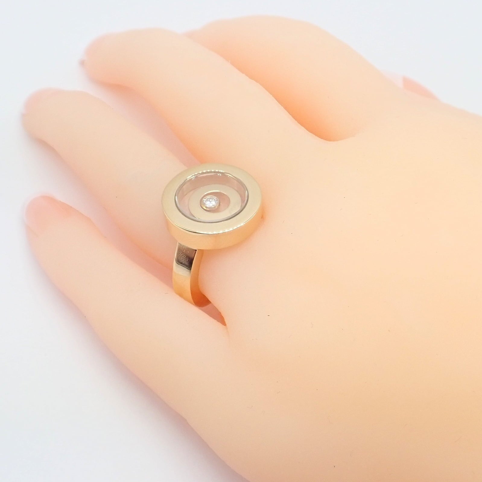 Chopard Jewelry & Watches:Fine Jewelry:Rings Authentic! Chopard 18k Yellow Gold Diamond Double Circle Happy Spirit Ring