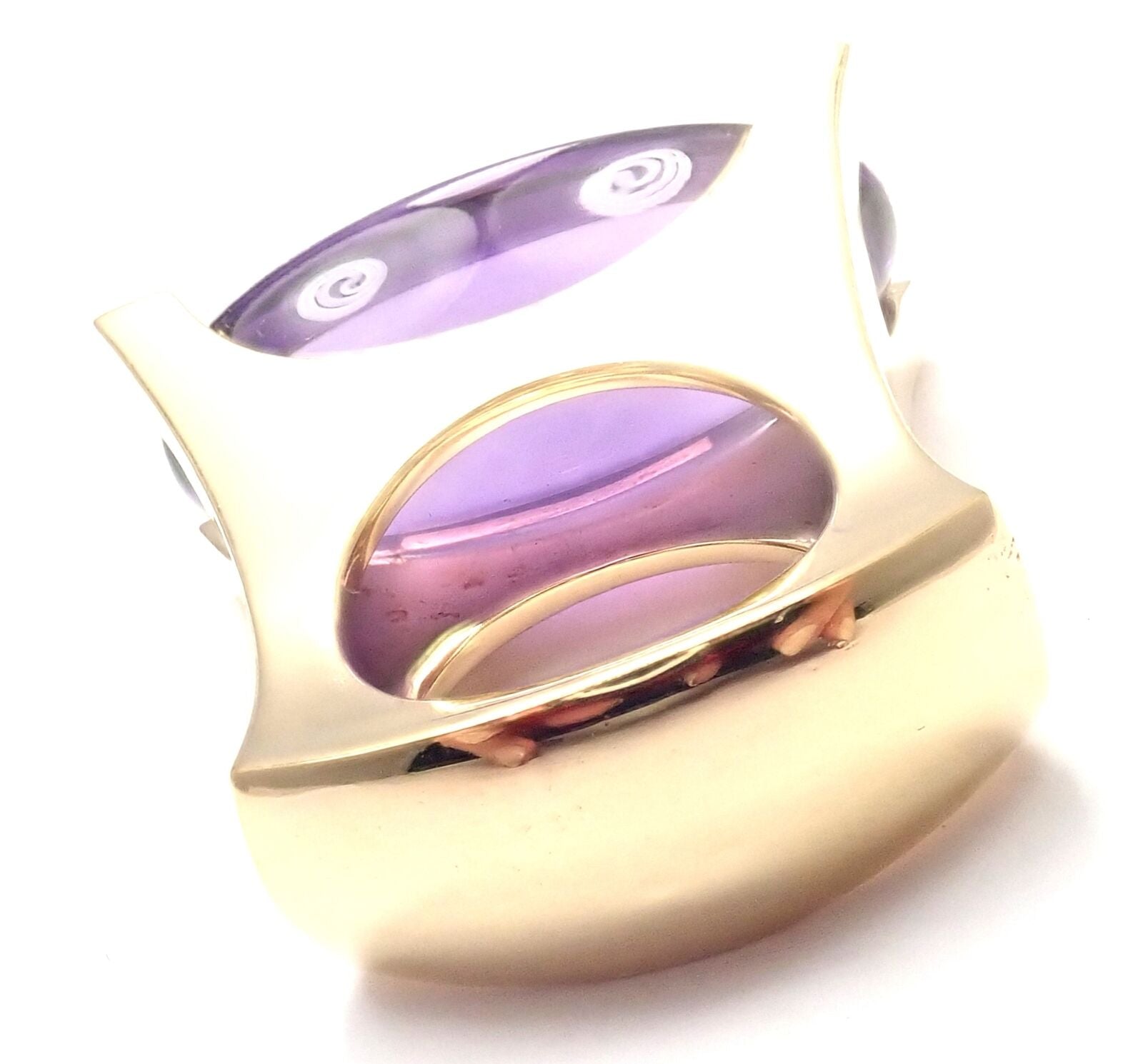 Authentic Van Cleef & Arpels 18k Yellow Gold Diamond Large Amethyst Ring | Fortrove