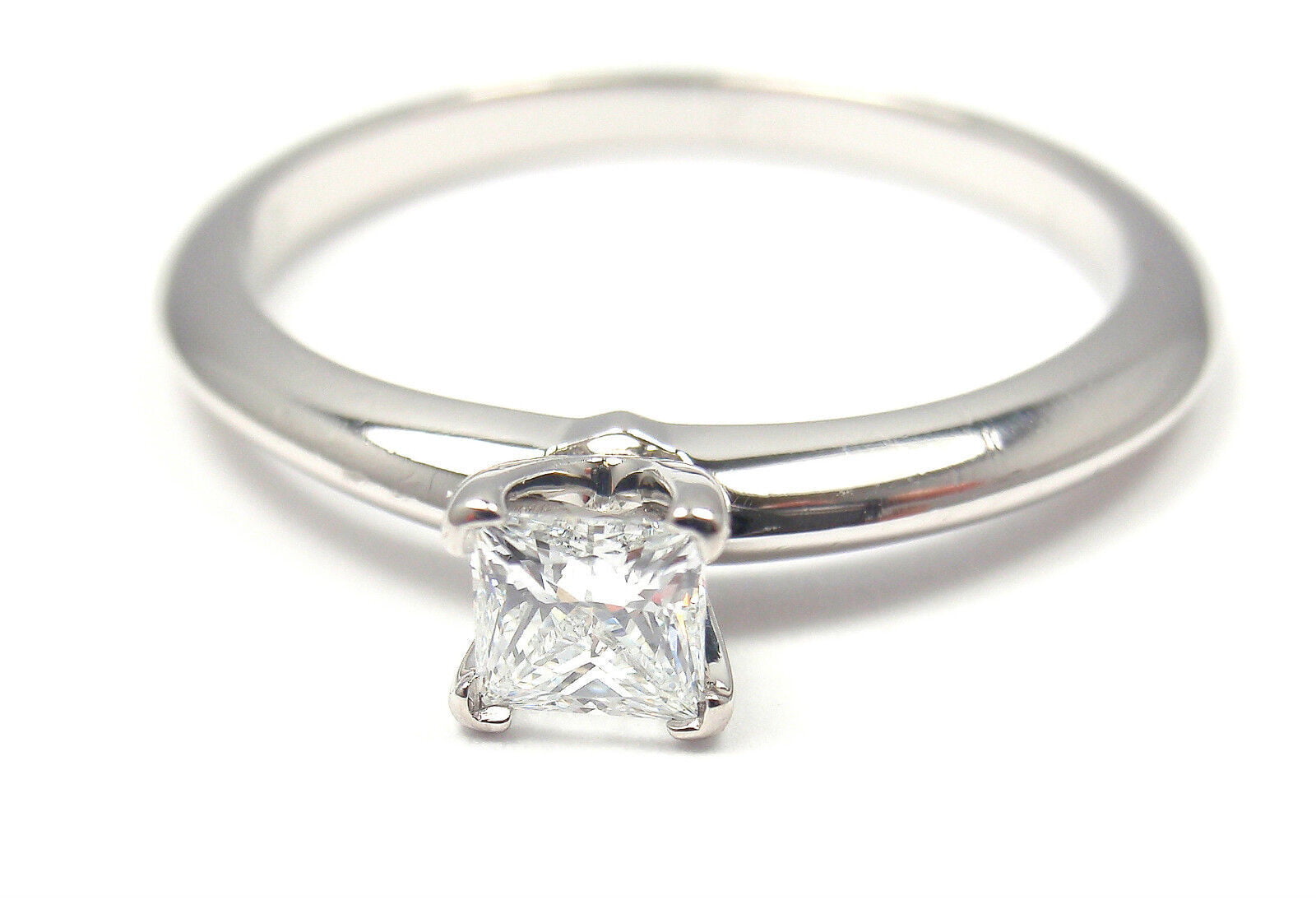 Tiffany & Co. Jewelry & Watches:Fine Jewelry:Rings TIFFANY & CO PLATINUM SQUARE CUT DIAMOND 0.22CT VS2 D TRIPLE X ENGAGEMENT RING
