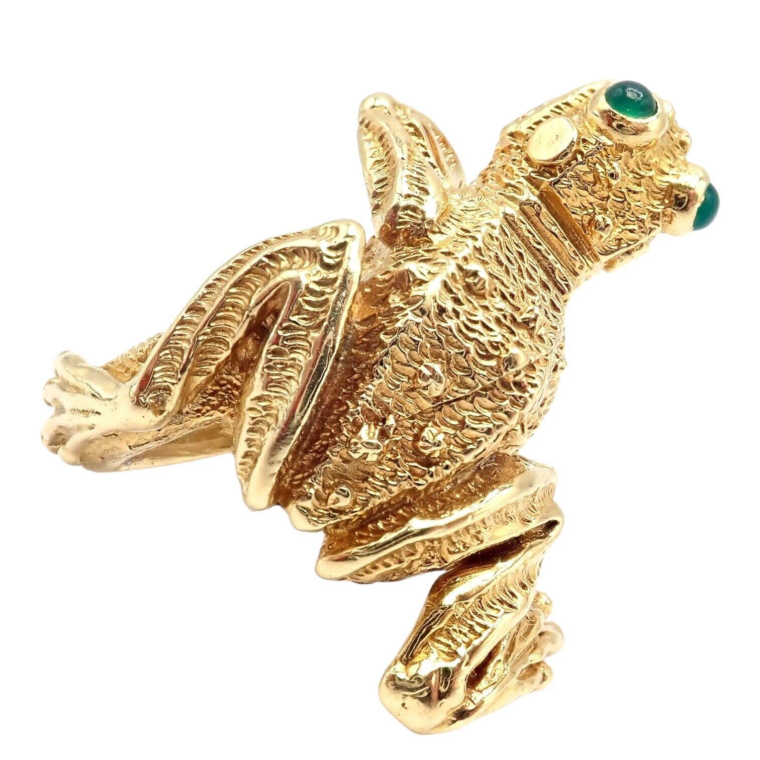 Authentic! Kurt Wayne 18k Yellow Gold Frog Emerald Ring | Fortrove