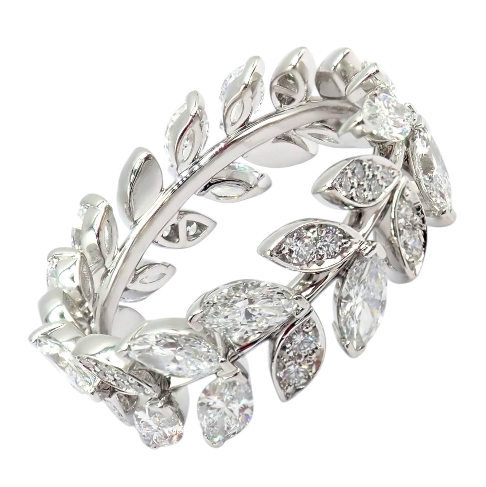 Tiffany & Co. Jewelry & Watches:Fine Jewelry:Rings Authentic! Tiffany & Co Platlinum Victoria Vine Diamond 1.90ct Eternity Ring 7