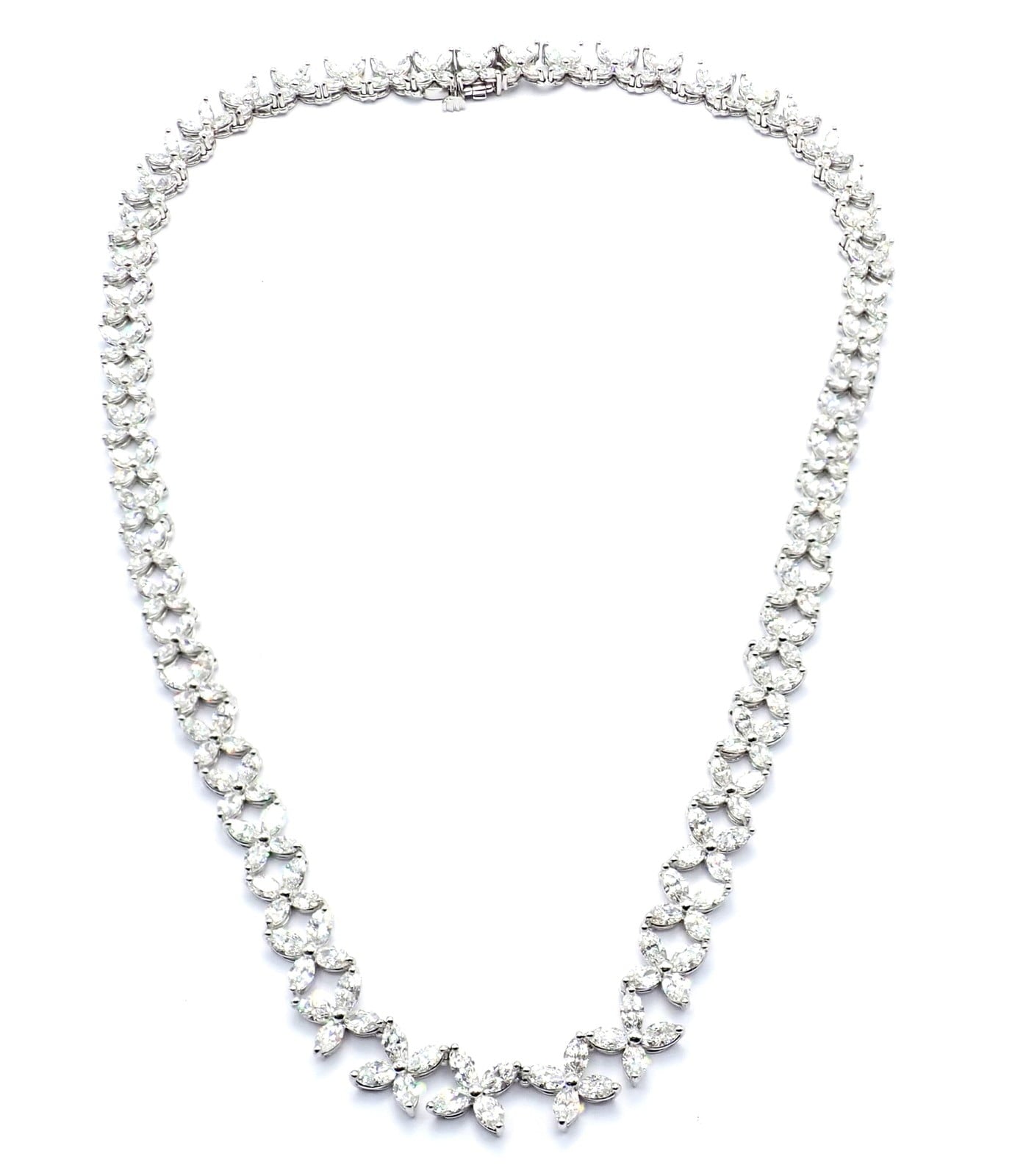Tiffany & Co. Jewelry & Watches:Fine Jewelry:Necklaces & Pendants Authentic Tiffany & Co Victoria Platinum Graduated Marque Shape Diamond Necklace