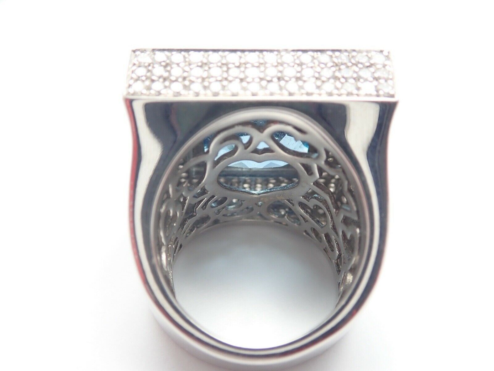 PASQUALE BRUNI Jewelry & Watches:Fine Jewelry:Rings Authentic! Pasquale Bruni 18k White Gold Diamond London Blue Topaz Large Ring