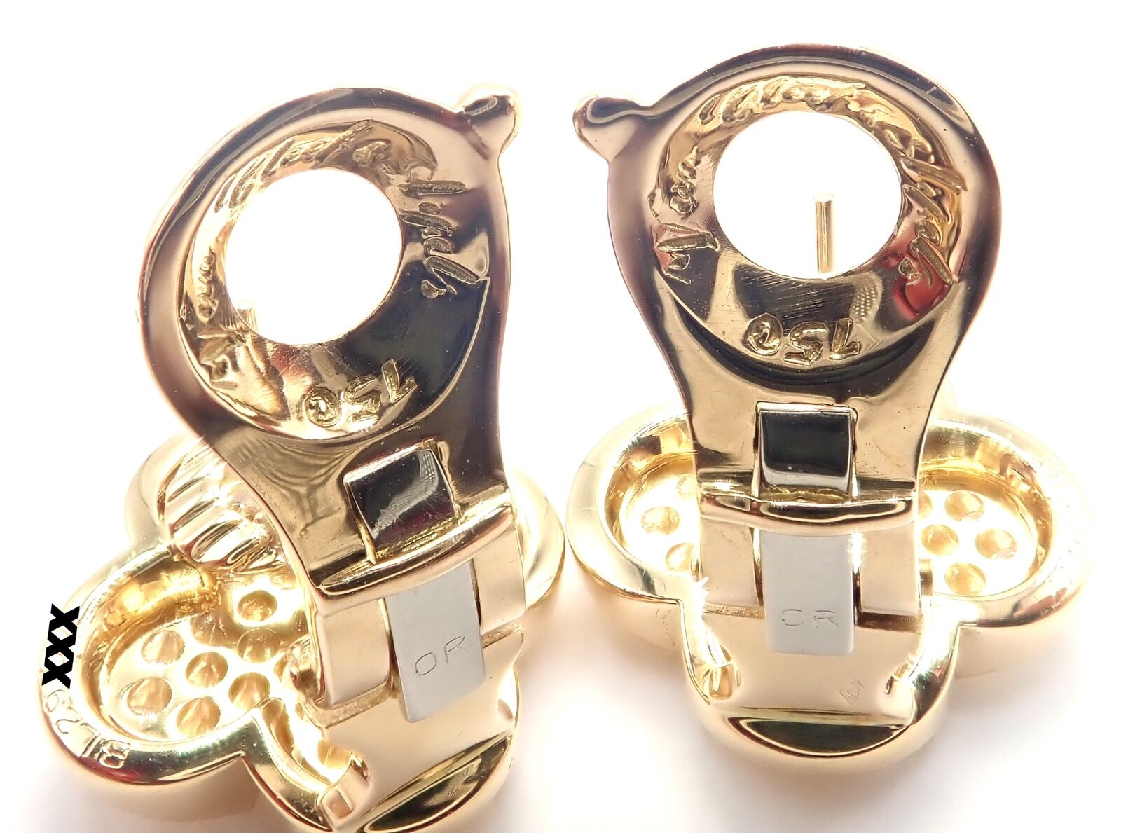 Authentic! Van Cleef & Arpels 18k Yellow Gold Diamond Pure Alhambra Earrings | Fortrove