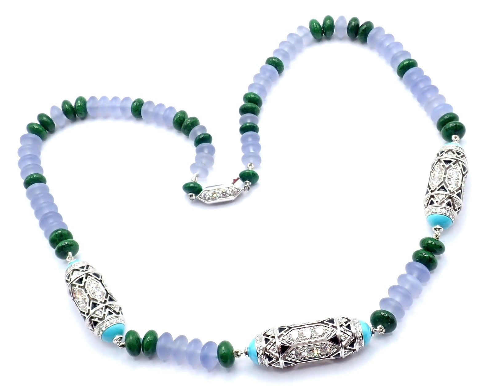 Authentic! Cartier 18k White Gold High Jewelry Géometrie & Contrastes Necklace | Fortrove