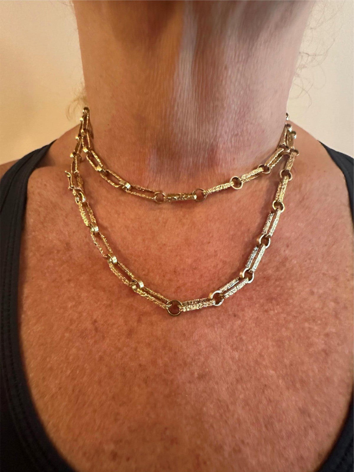 Rare! Vintage Estate 18k Yellow Gold Long 30" Paperclip Necklace 56.8g | Fortrove