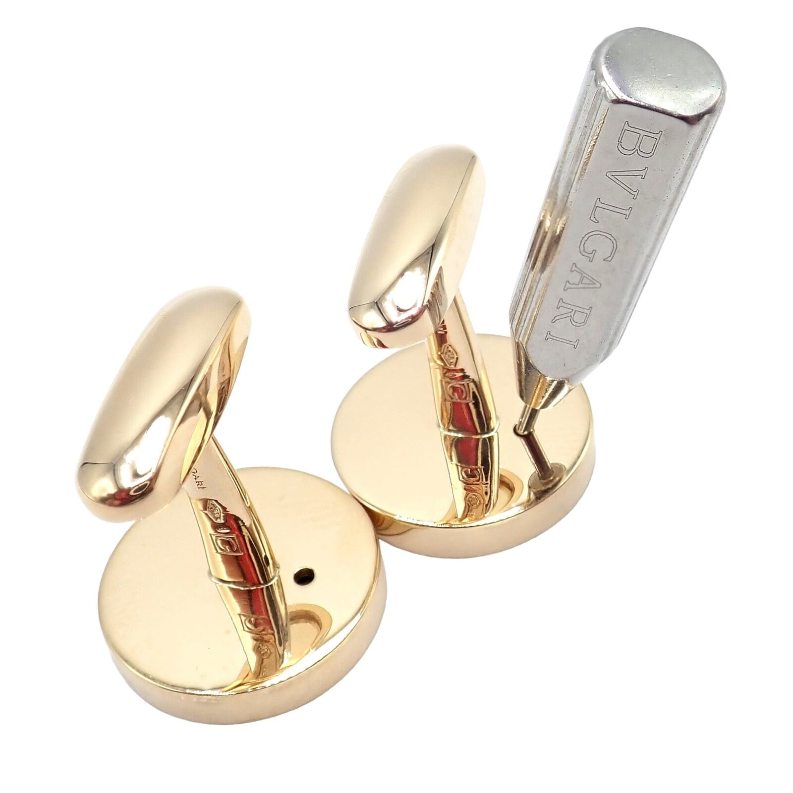 Bulgari Jewelry & Watches:Men's Jewelry:Cufflinks Authentic! Bvlgari Bulgari 18k Yellow Gold Multicenter Cufflink Kit Set