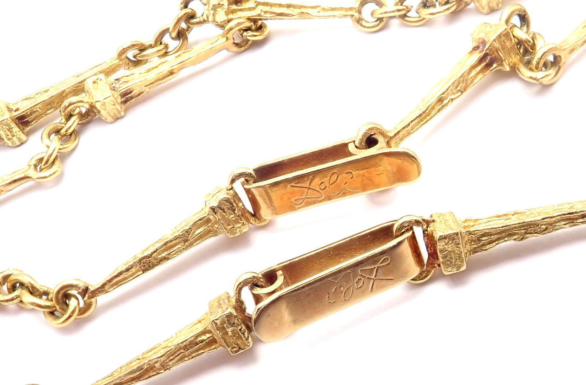 Salvator Dali Jewelry & Watches:Fine Jewelry:Necklaces & Pendants Salvador Dali 18k Gold Black Onyx Christ Saint John Cross Bracelet Necklace Cert