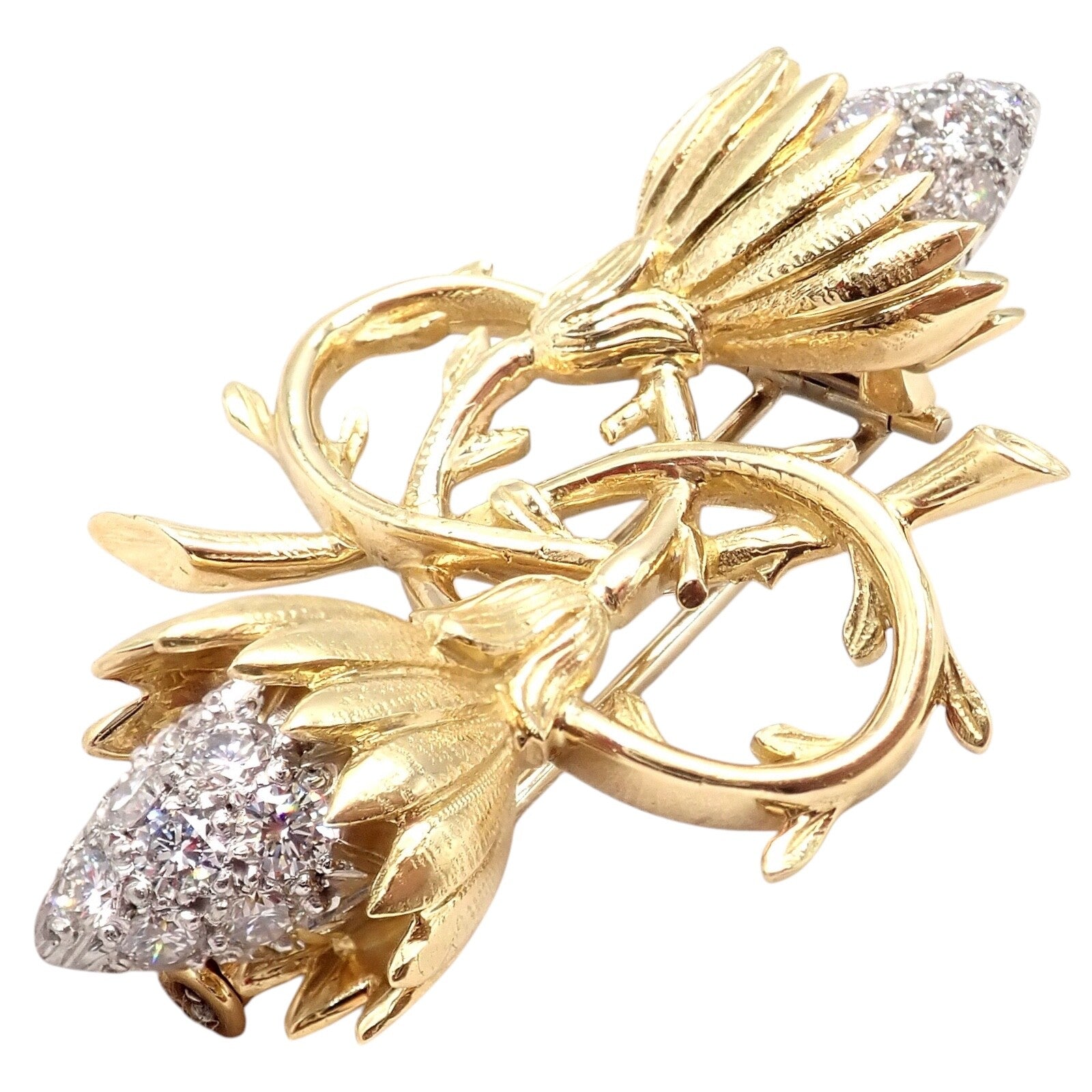 Jean Schlumberger for Tiffany & Co Jewelry & Watches:Fine Jewelry:Brooches & Pins Authentic! Tiffany & Co Schlumberger 18k Yellow Gold Platinum Diamond Pin Brooch