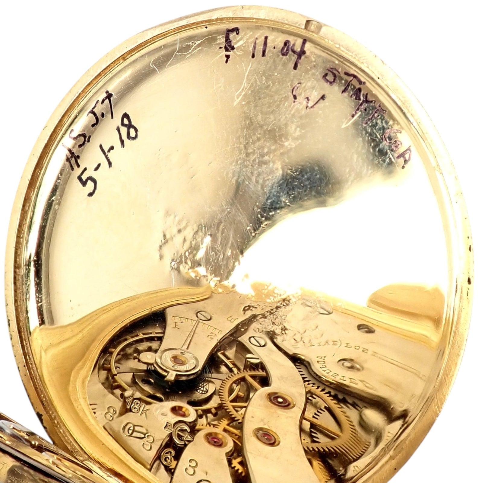 IWC International Watch Co. Cartier 18k Yellow Gold 19s Thin Pocket Watch 1940's | Fortrove