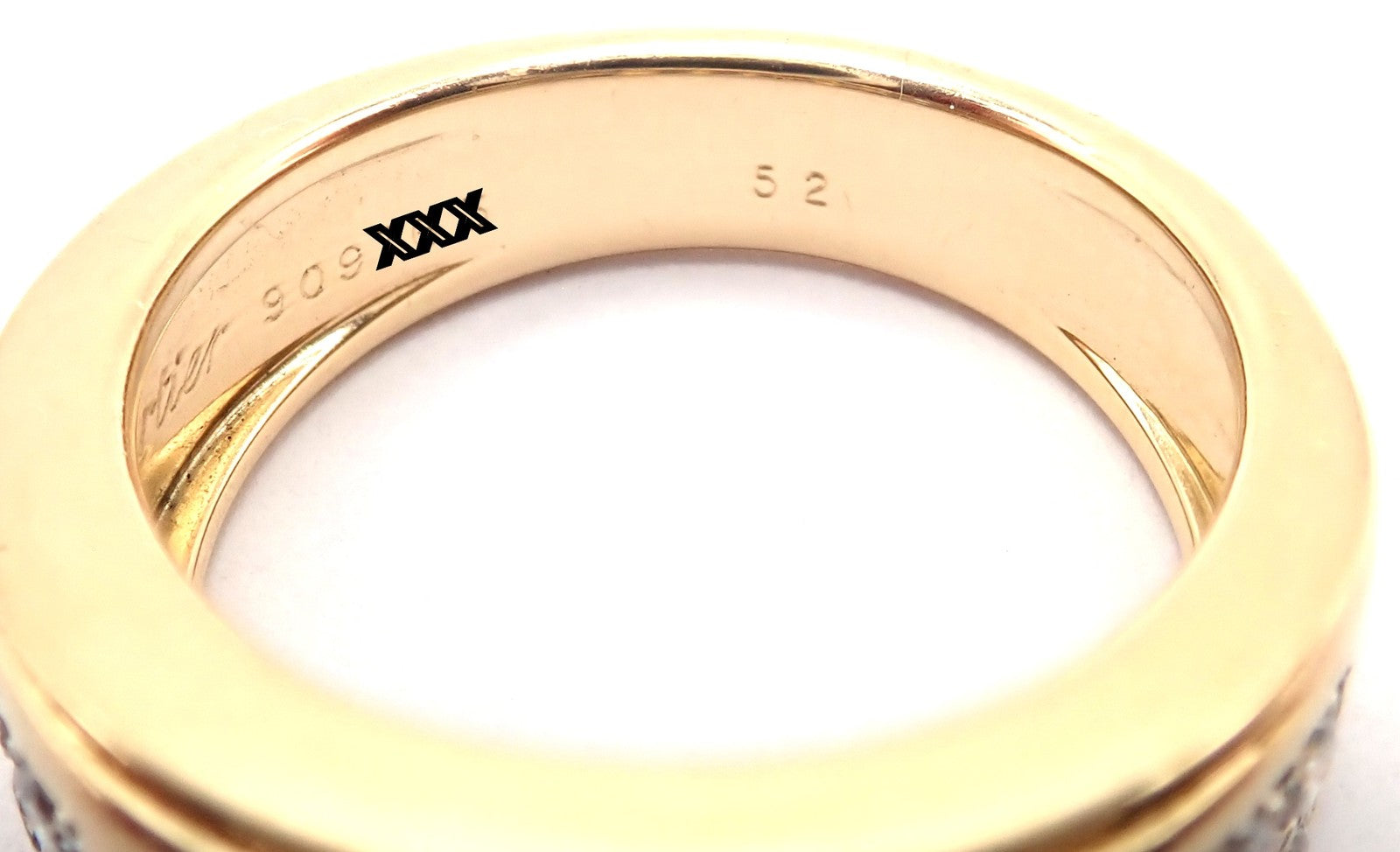 Authentic Cartier Diabolo 18k Yellow Gold Diamond Invisible Ruby Band Ring | Fortrove