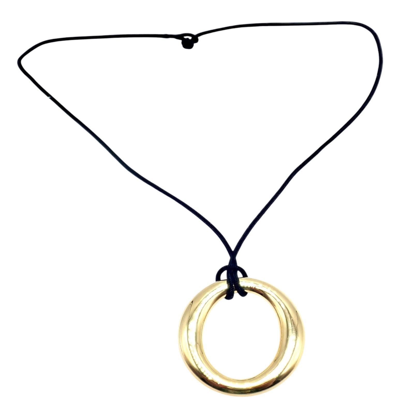 Authentic! Tiffany & Co 18k Yellow Gold Peretti 35mm Medium Sevillana Necklace | Fortrove