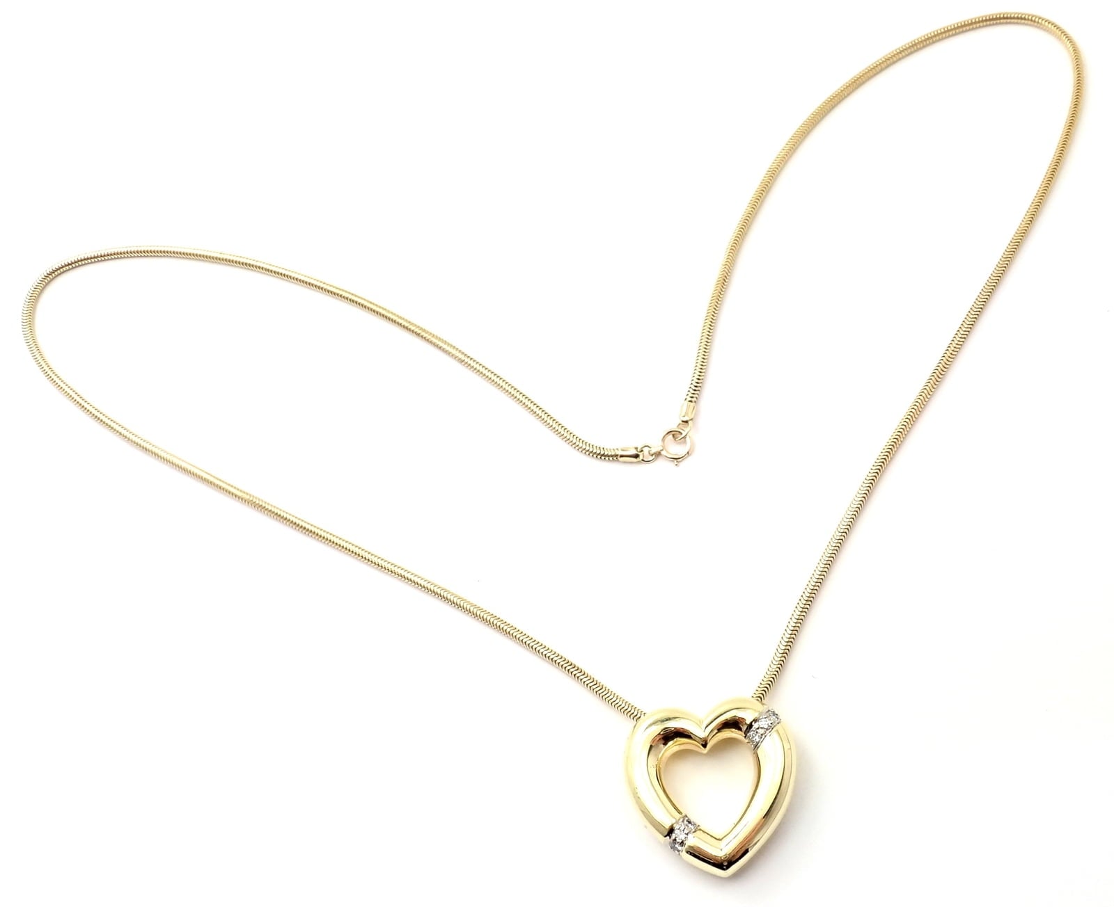 Tiffany & Co. Jewelry & Watches:Fine Jewelry:Necklaces & Pendants Authentic! Tiffany & Co Picasso 18k Yellow Gold Diamond Heart Pendant Necklace