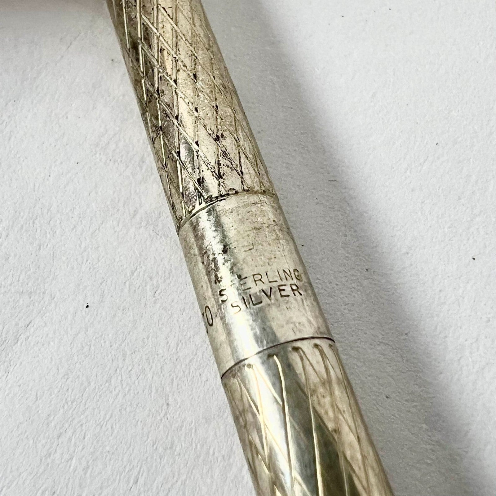 Tiffany & Co. Diamond-Textured Sterling Silver Ballpoint Pen | Fortrove