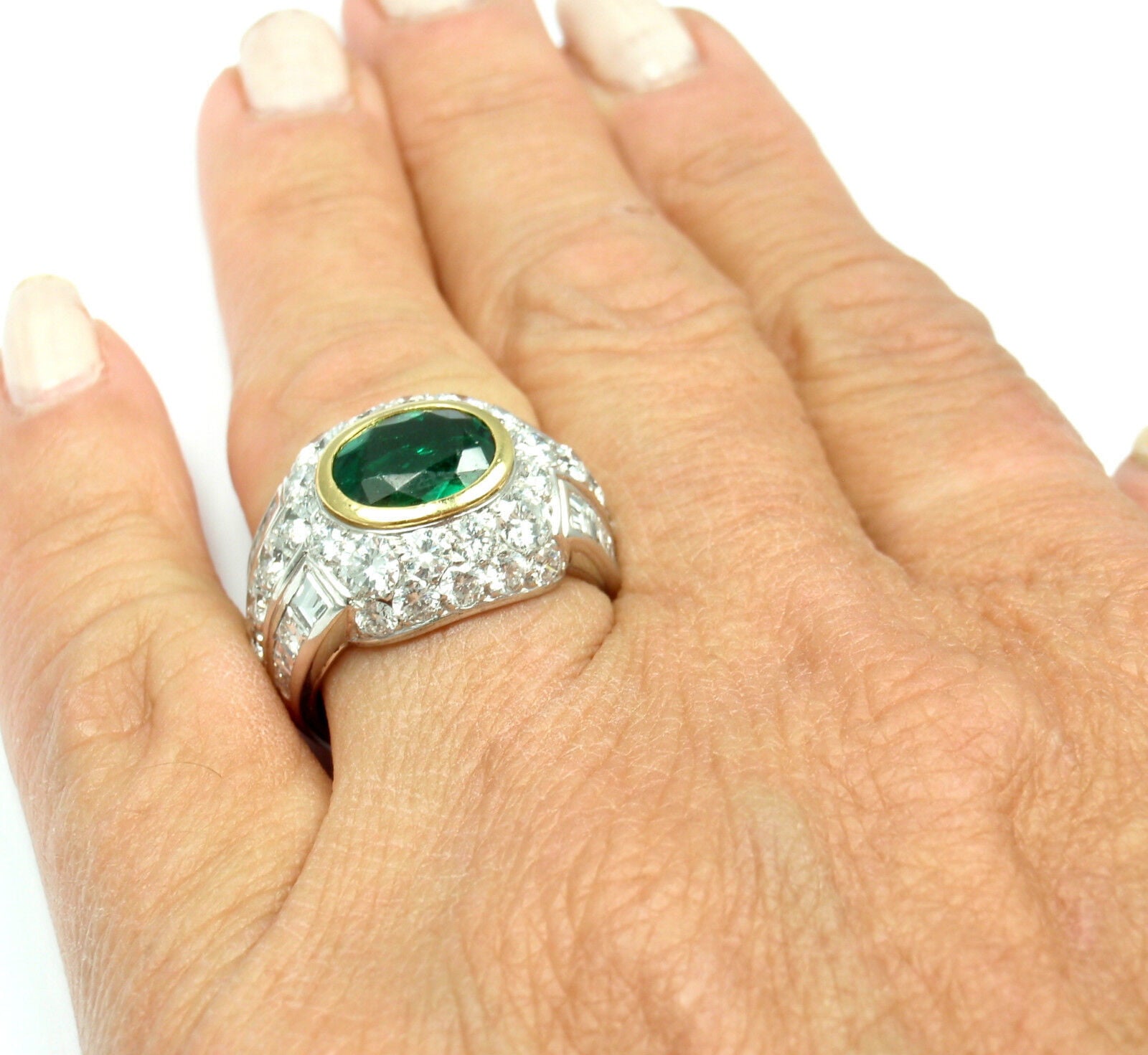 Patek Philippe Jewelry & Watches:Fine Jewelry:Rings Rare! Authentic Patek Philippe Platinum Diamond Emerald Ring Certificate