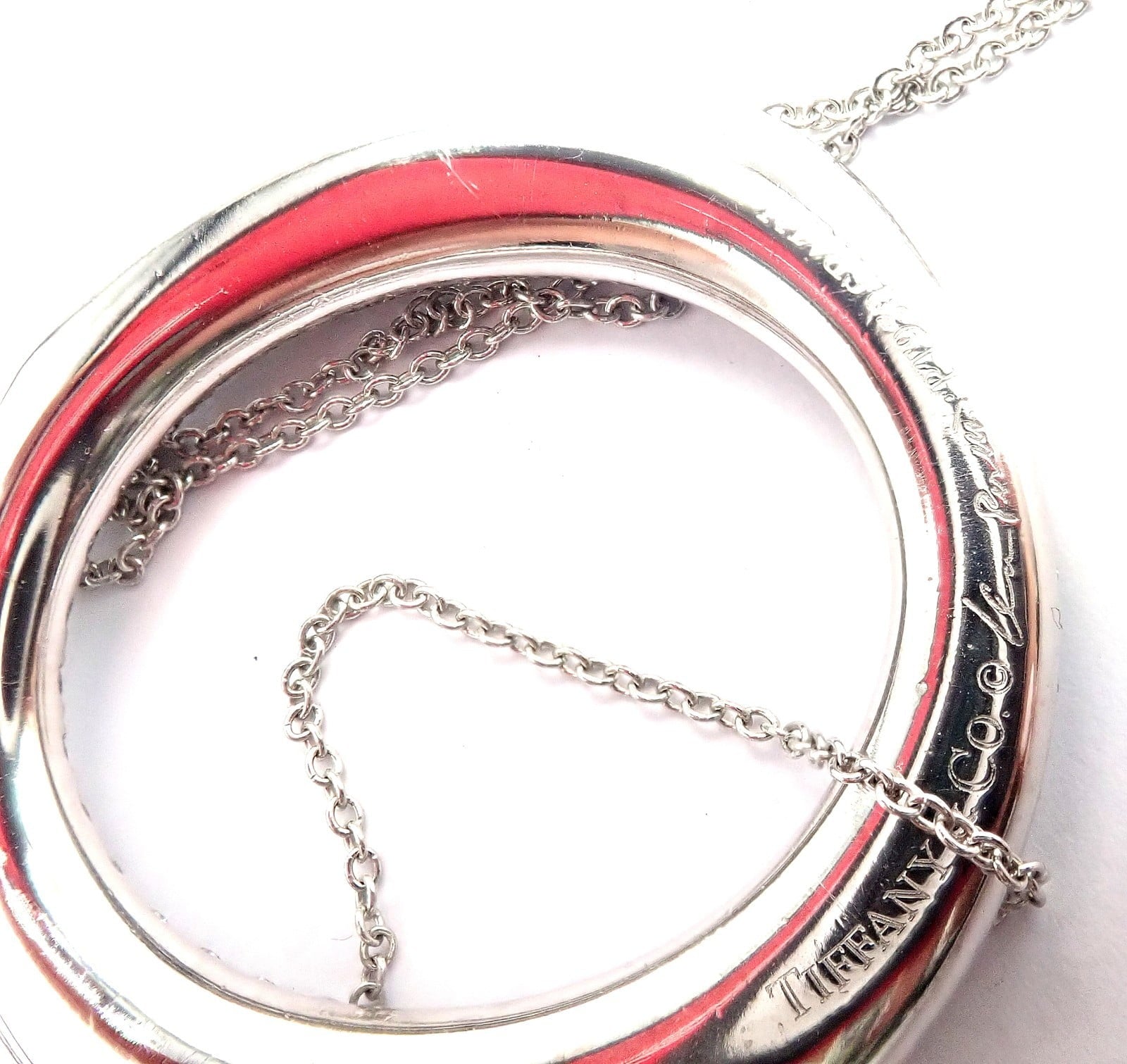 Tiffany & Co. Jewelry & Watches:Fine Jewelry:Necklaces & Pendants Tiffany & Co Peretti Platinum Diamond Large 35mm Sevillana Pendant Necklace
