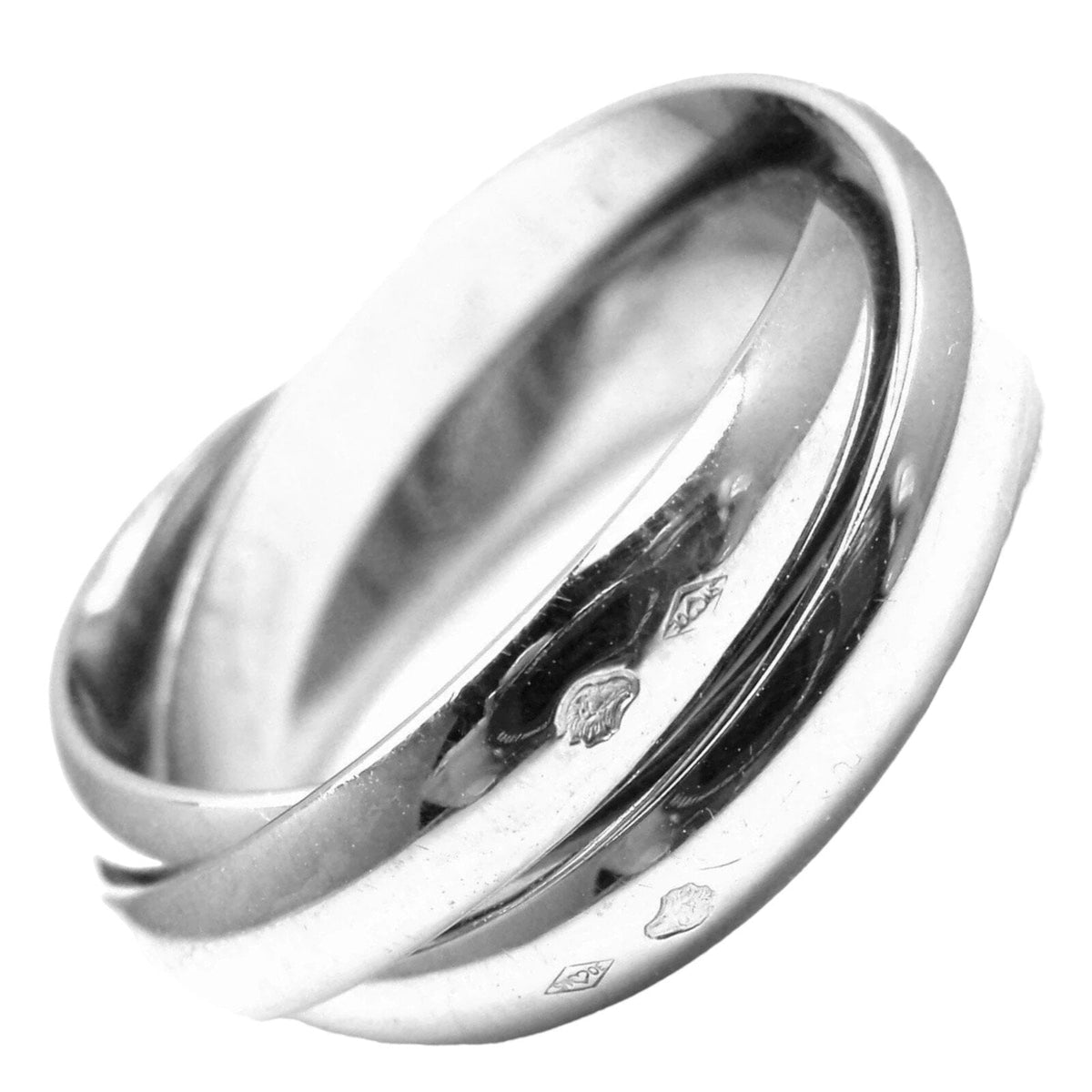 Cartier Jewelry & Watches:Fine Jewelry:Rings Authentic! Cartier 18k White Gold Trinity Band Ring Size 53 US 6 1/4