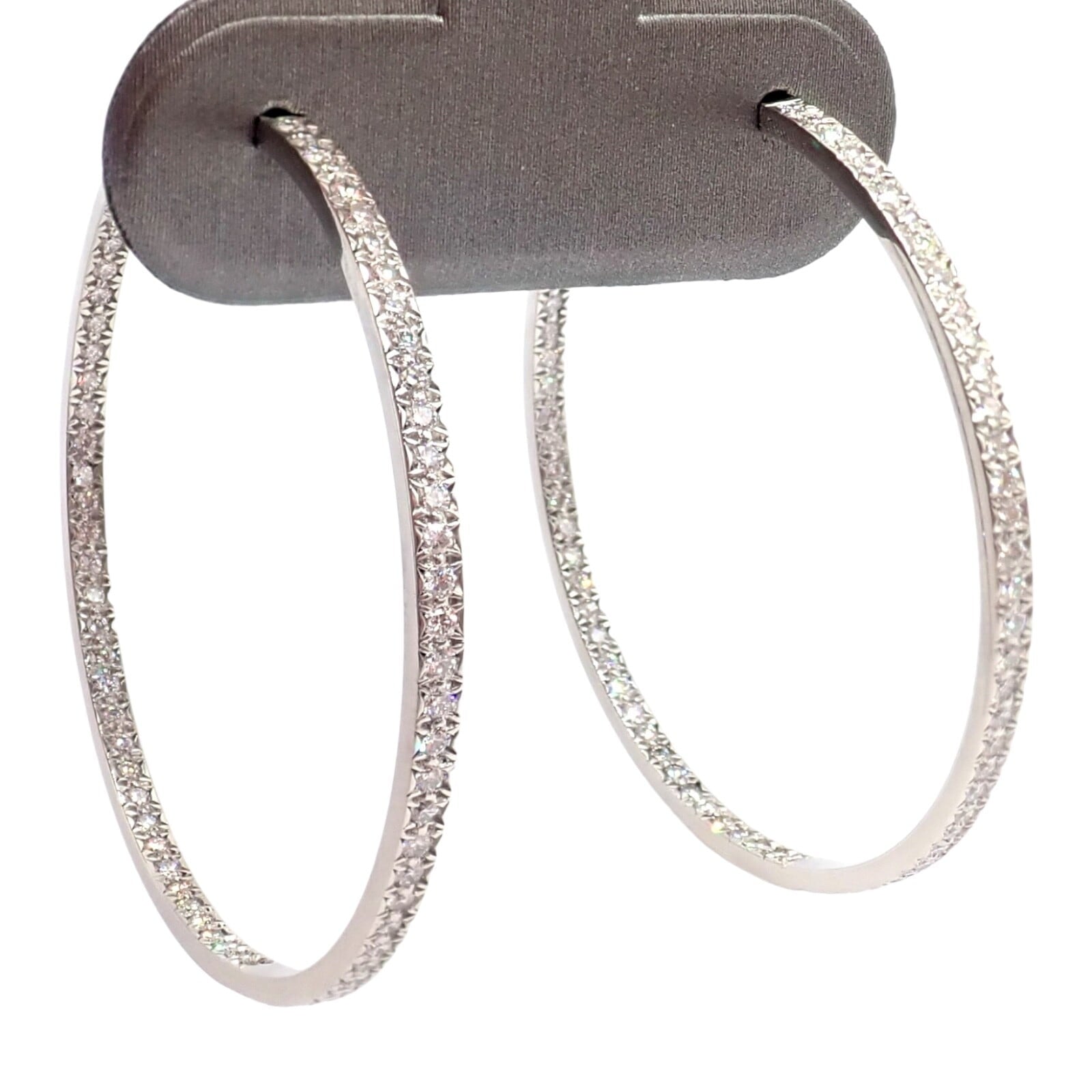 Tiffany & Co. Jewelry & Watches:Fine Jewelry:Earrings Authentic! Tiffany & Co Platinum Metro Diamond Large Inside Out Hoop Earrings