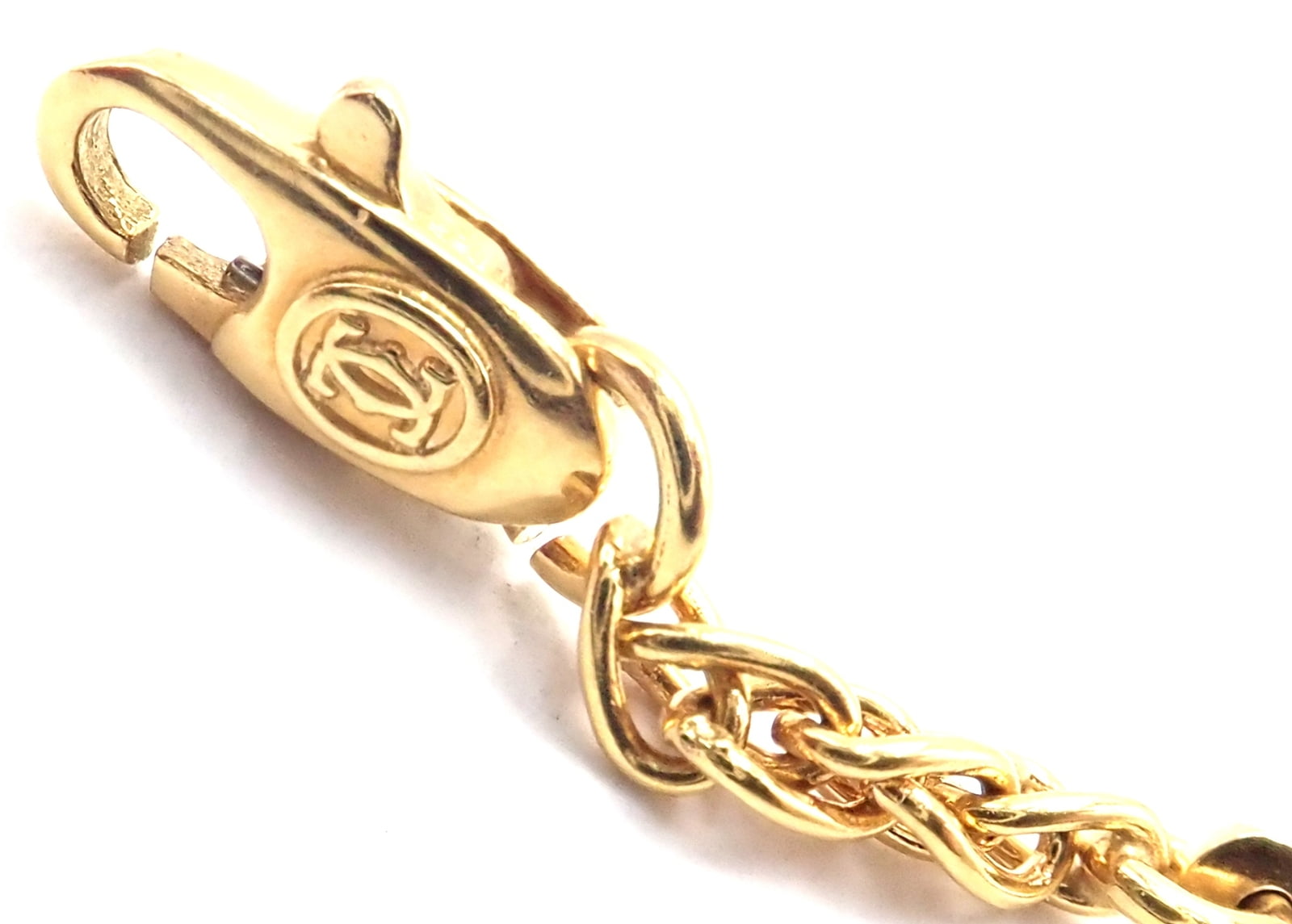 Cartier Jewelry & Watches:Fine Jewelry:Necklaces & Pendants Authentic! Cartier 18k Yellow Gold Double C 3D Apple Pendant Chain Necklace