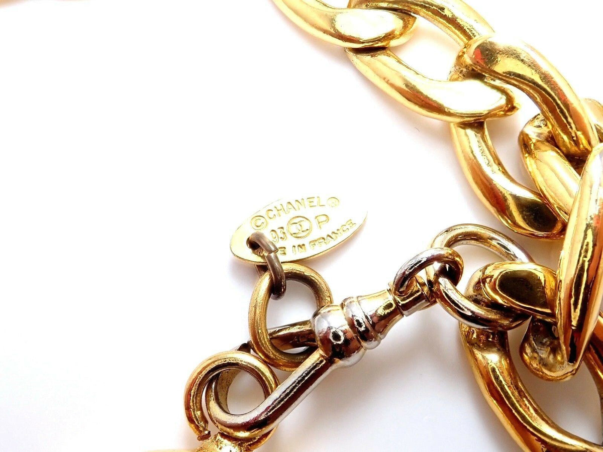 Chanel Jewelry & Watches:Fashion Jewelry:Necklaces & Pendants Amazing Authentic Chanel Gold Tone Draped Clasp Belt Necklace 34"