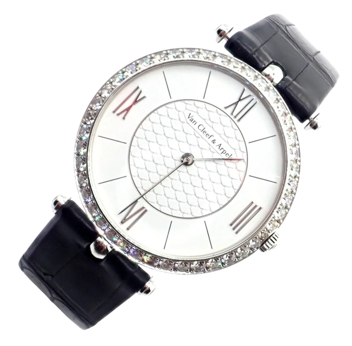 Van Cleef & Arpels Jewelry & Watches:Watches, Parts & Accessories:Watches:Wristwatches Van Cleef & Arpels Pierre Arpels 18K White Gold Diamond 38mm Watch Cert. Box!