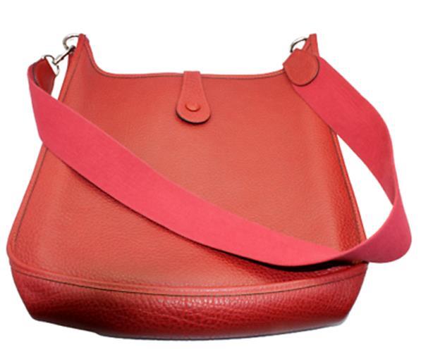 Hermes Clothing, Shoes & Accessories:Women:Women's Bags & Handbags Authentic! Hermes Evelyne Brick Red Clemence Leather GM Handbag Purse