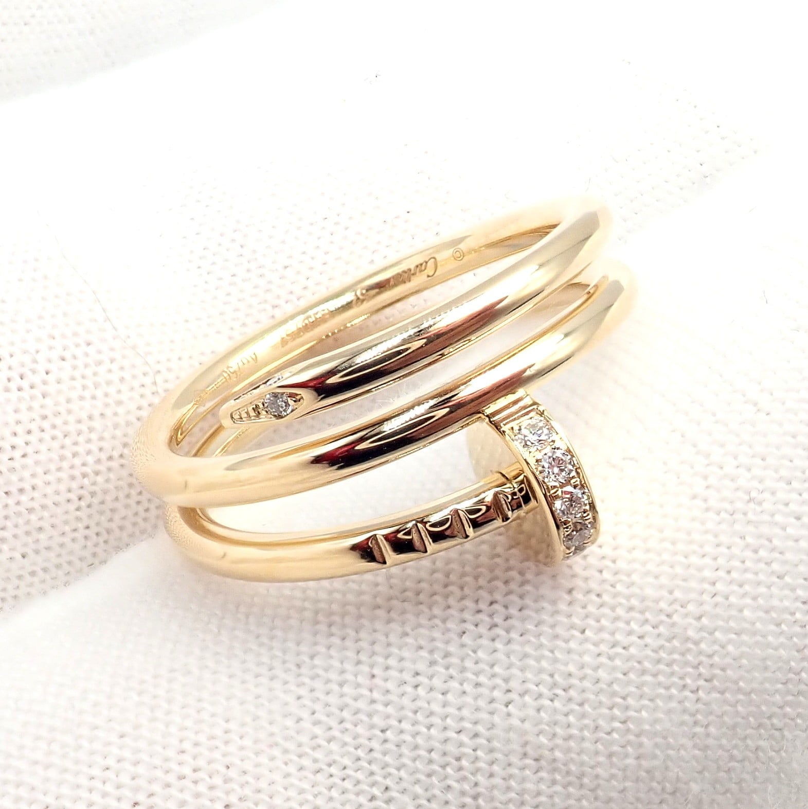 Cartier Jewelry & Watches:Fine Jewelry:Rings Authentic! Cartier Juste Un Clou 18k Yellow Gold Diamond Nail Band Ring 4.25