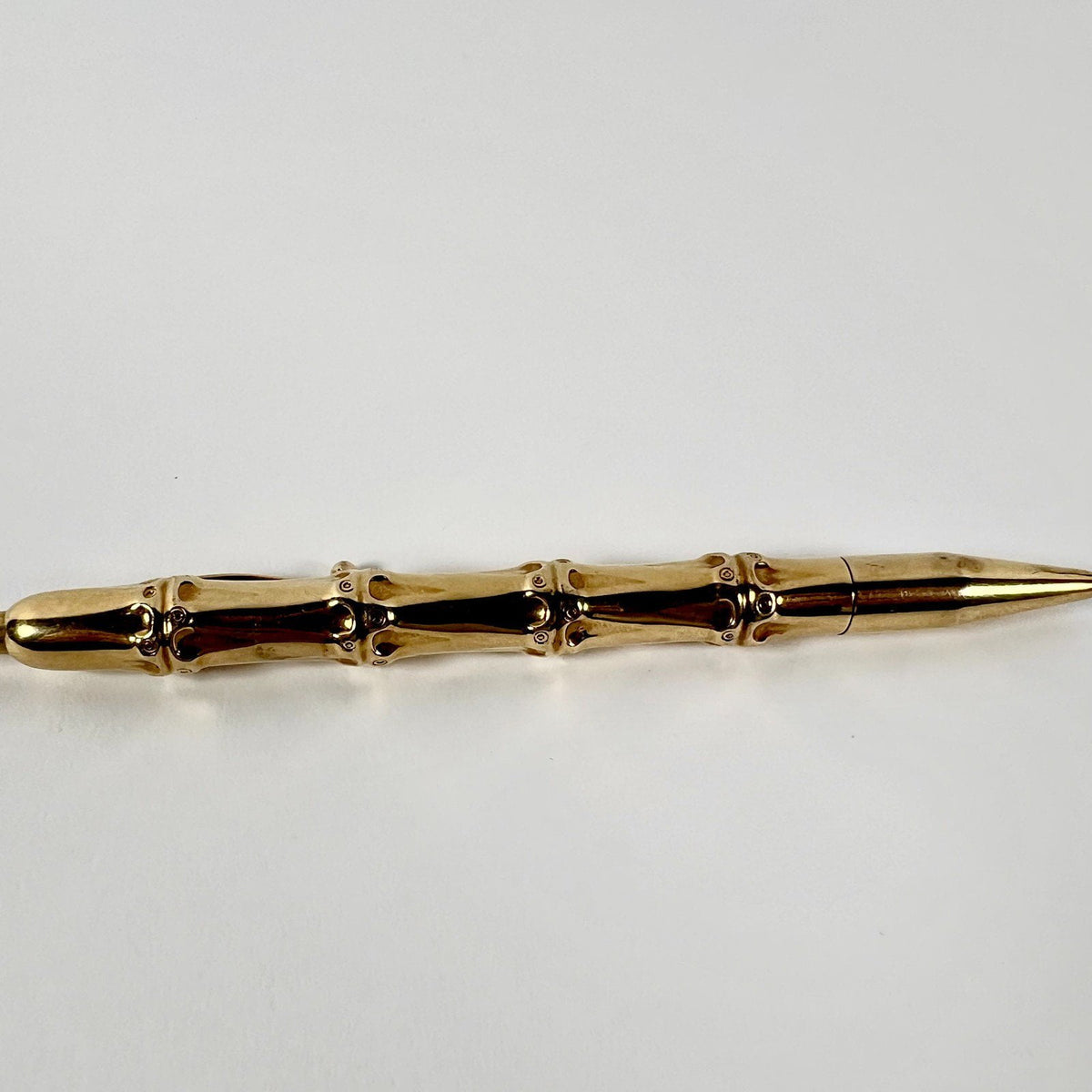 Louis Tamis Collectibles:Pens & Writing Instruments:Pens:Ballpoint Pens:Other Collectible Ballpoint Vintage 1940's Louis Tamis Bamboo Pen 14K Solid Yellow Gold