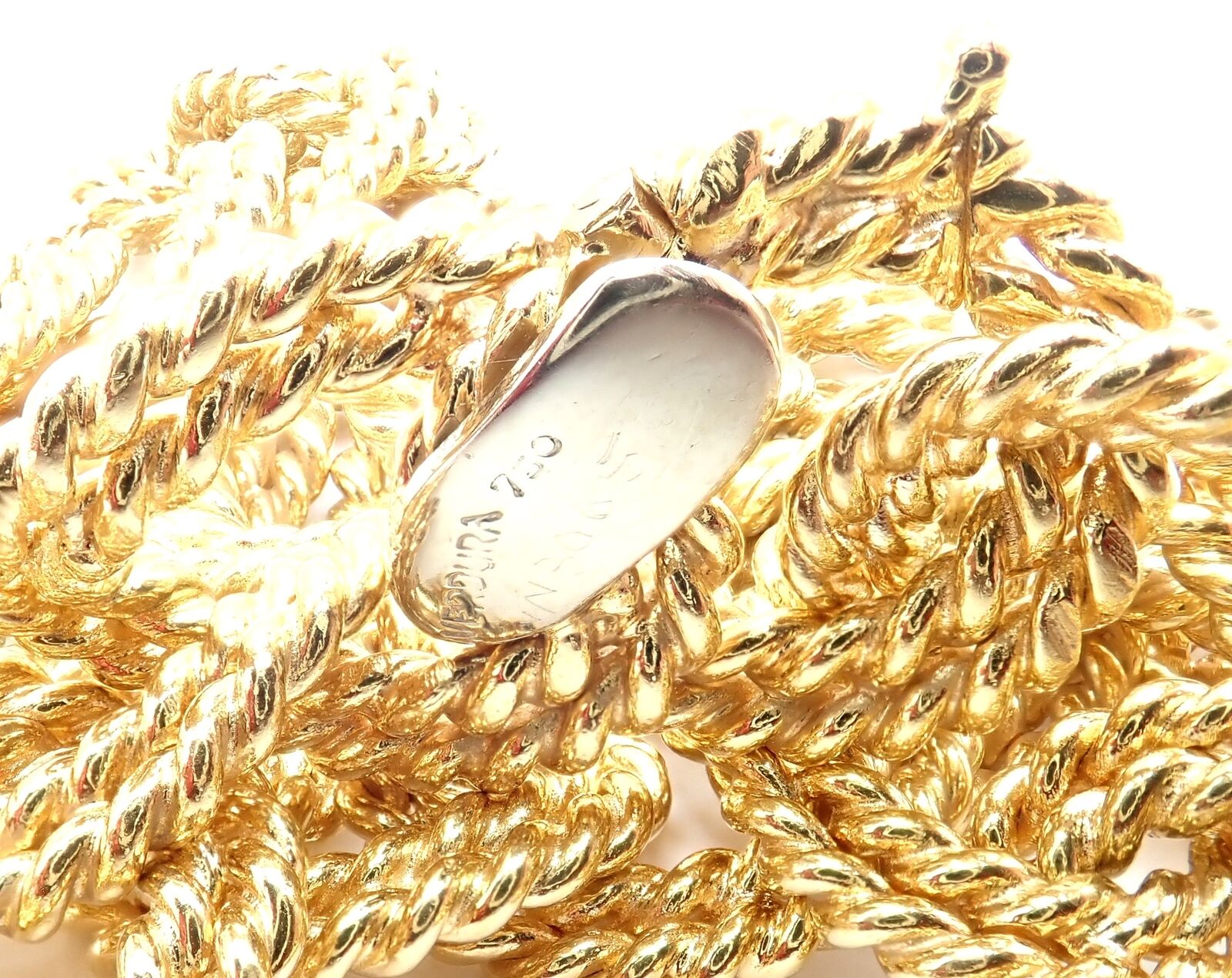 Rare! Authentic Verdura 18k Yellow Gold Rope Link Choker Necklace | Fortrove