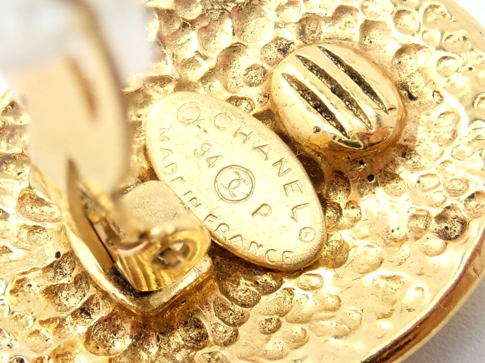 Chanel Jewelry & Watches:Fashion Jewelry:Earrings Rare! Vintage Chanel Paris France Logo Earrings 1994 Spring Collection