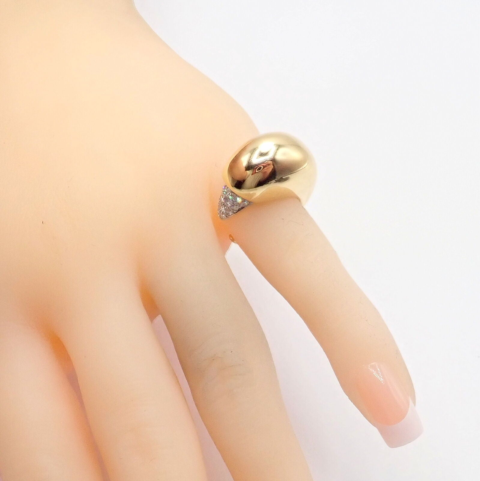 Authentic! Tiffany & Co. Elsa Peretti 18k Yellow Gold Diamond Bird Ring | Fortrove