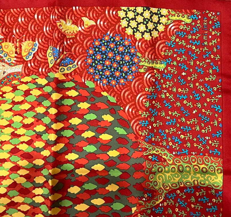 RARE! Hermes Milinkov Les Ailes Pleines De Joie Vintage 45cm Silk Scarf | Fortrove
