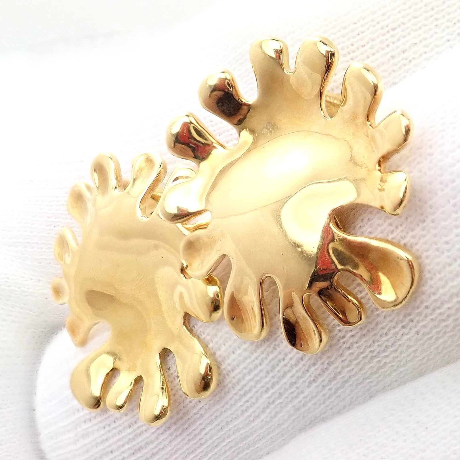 Tiffany & Co. Jewelry & Watches:Fine Jewelry:Earrings Authentic! Tiffany & Co Cummings 18k Yellow Gold Nickelodeon Abstract Earrings