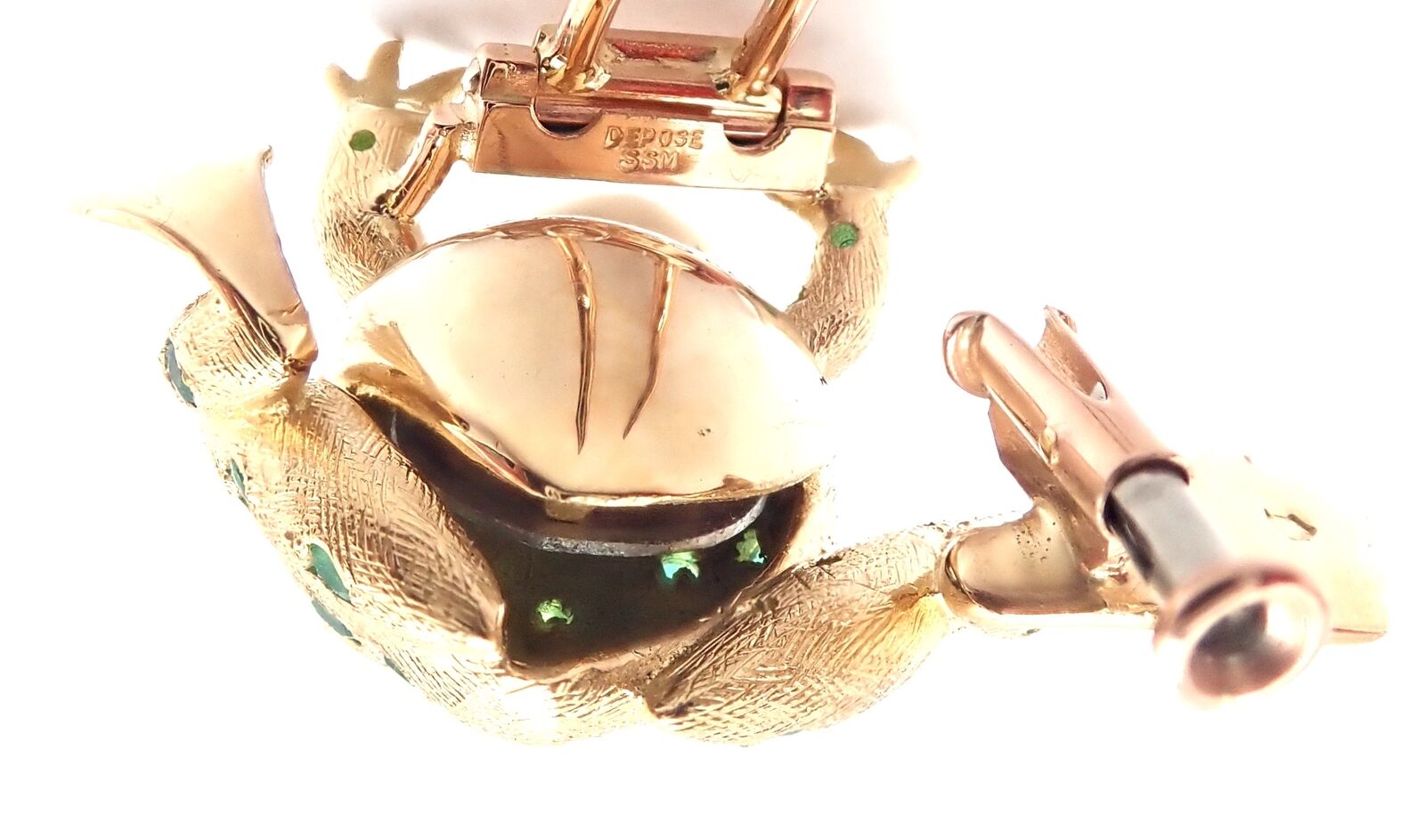 Vintage! Tiffany & Co. France 20k Yellow Gold Ruby Emerald Frog Pin Brooch | Fortrove