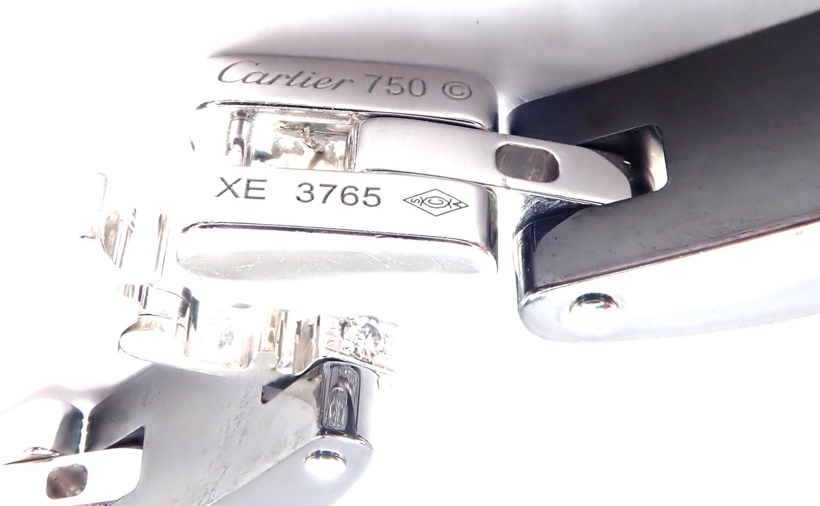 Authentic! Cartier Maillon Panthere 18K White Gold Diamond Ceramic Link Necklace | Fortrove