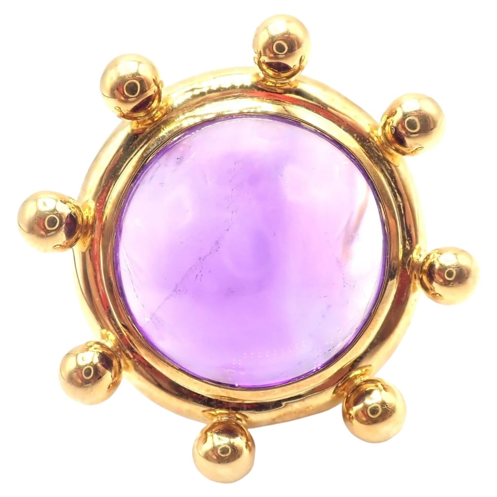 Paloma Picasso for Tiffany & Co. Jewelry & Watches:Fine Jewelry:Brooches & Pins Authentic! Tiffany & Co Paloma Picasso 18k Yellow Gold Large Amethyst Pin Brooch