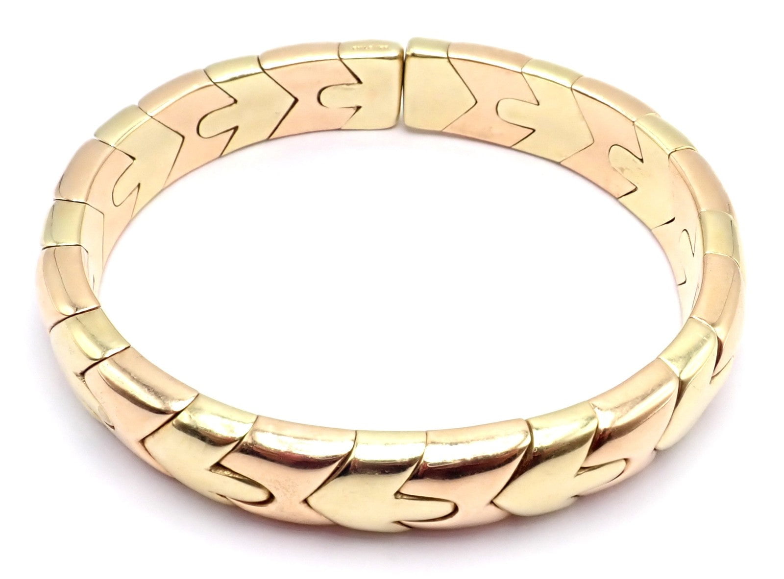 Bulgari Jewelry & Watches:Fine Jewelry:Bracelets & Charms Authentic! Bulgari Bvlgari Alveare 18k Yellow & Rose Gold Bangle Cuff Bracelet