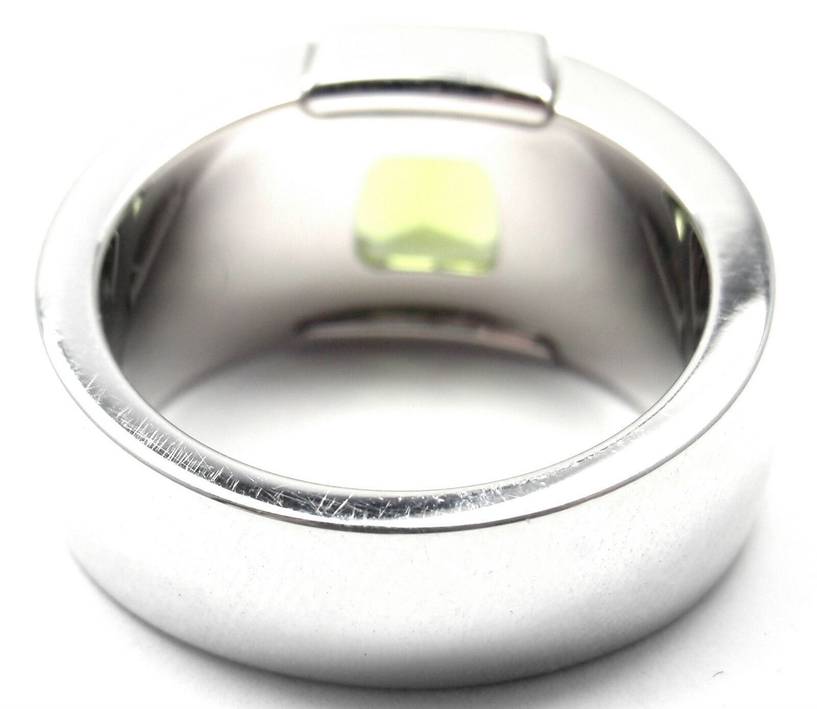 Rare! Authentic Cartier La Dona 18k White Gold Peridot Ring Box Certificate | Fortrove