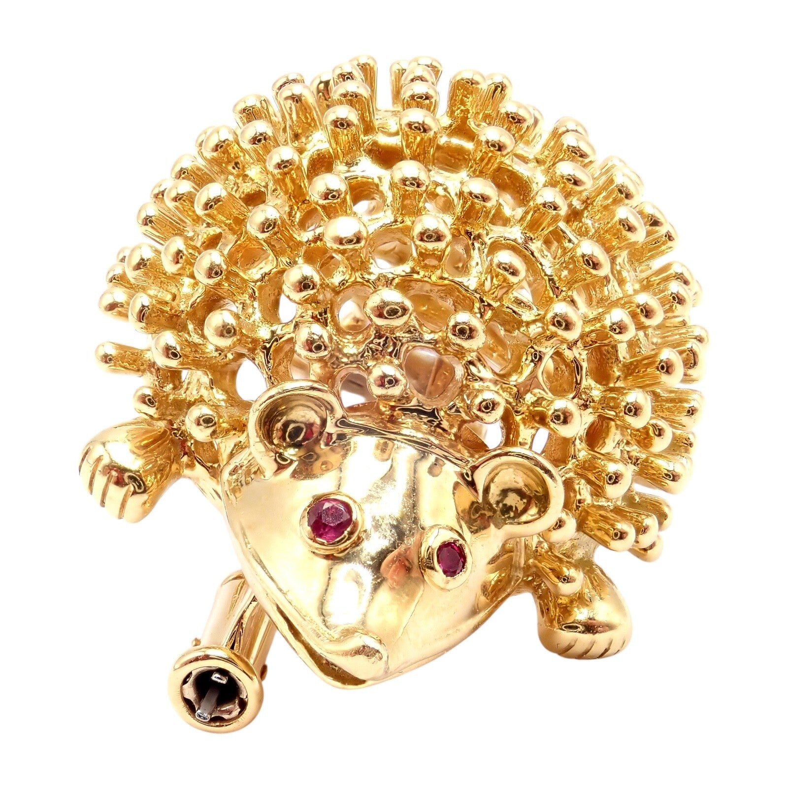 Vintage! Tiffany & Co Schlumberger 18k Yellow Gold Hedgehog Ruby Brooch Pin | Fortrove