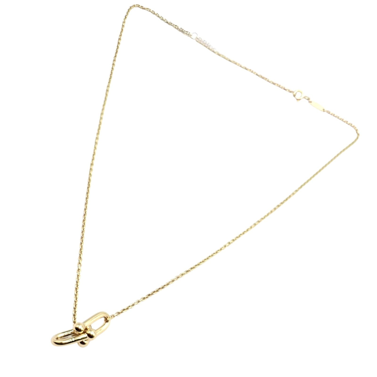 Authentic! Tiffany & Co 18k Yellow Gold Hardware Medium Pendant Chain Necklace | Fortrove