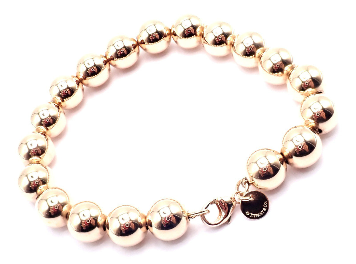 Tiffany & Co. Jewelry & Watches:Fine Jewelry:Bracelets & Charms Authentic! Tiffany & Co 18k Rose Gold Ball Bead Link Bracelet