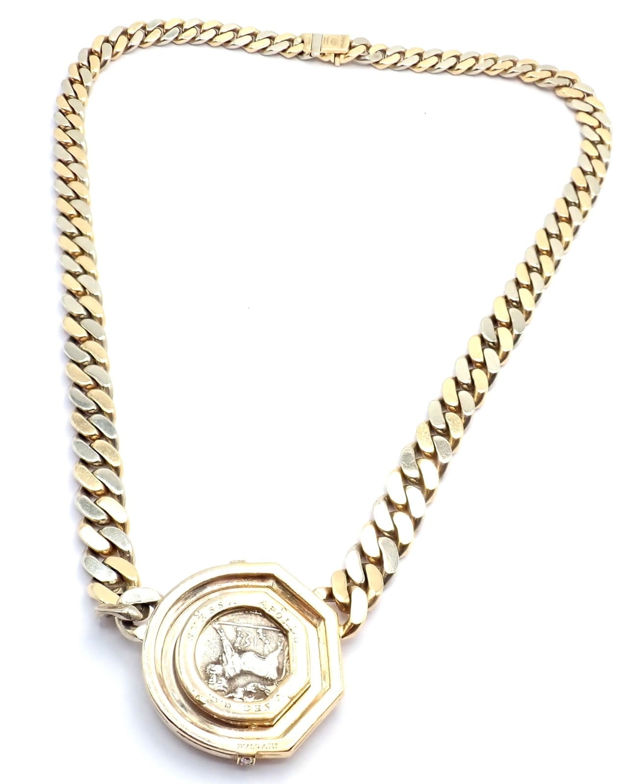 Bvlgari Jewelry & Watches:Fine Jewelry:Necklaces & Pendants Bvlgari Bulgari 18k Yellow White Gold Diamond Monete Antique Coin Link Necklace