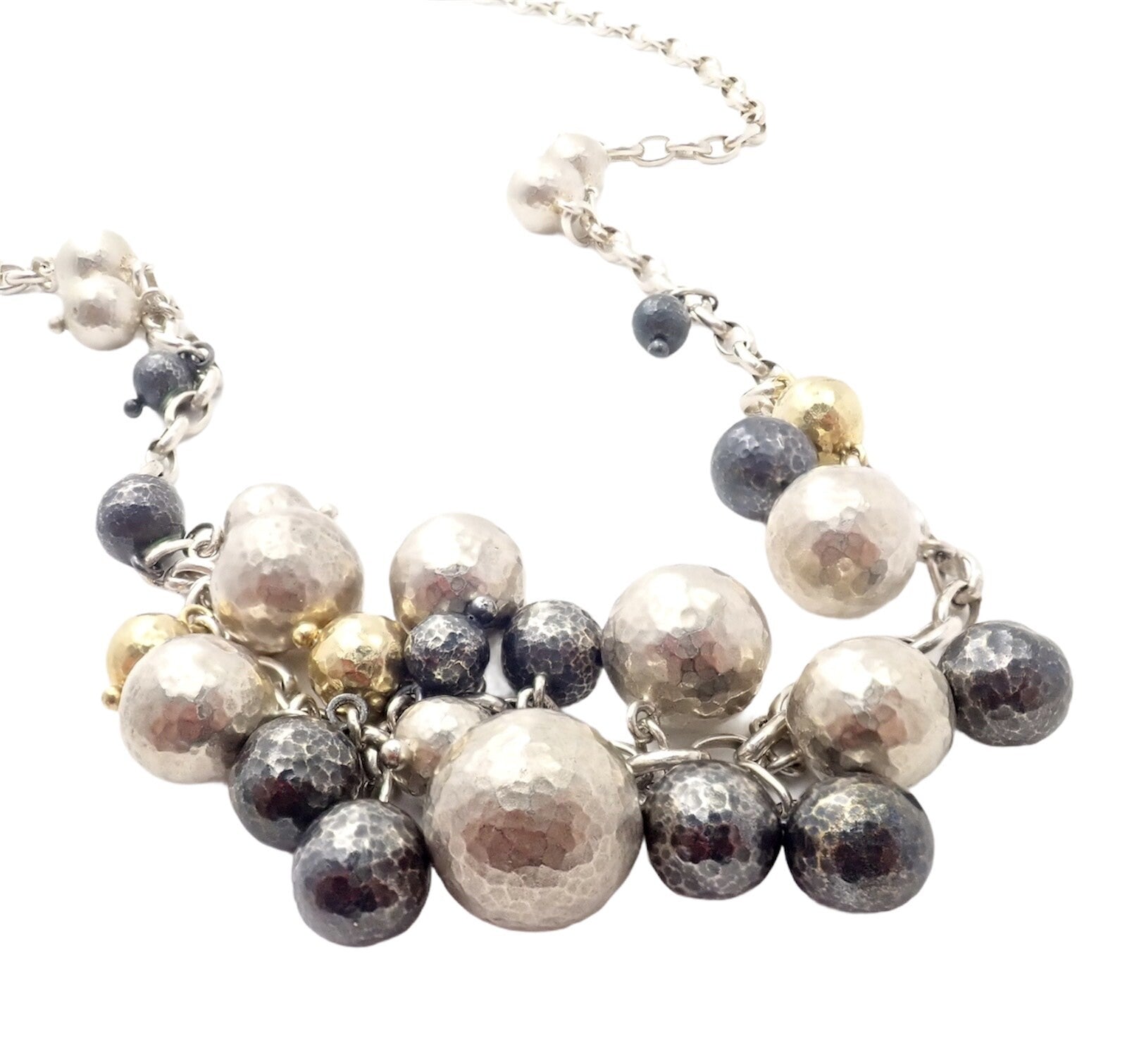 Authentic Gurhan 24k Yellow Gold Sterling Silver Long Caviar Bead Necklace 31" | Fortrove