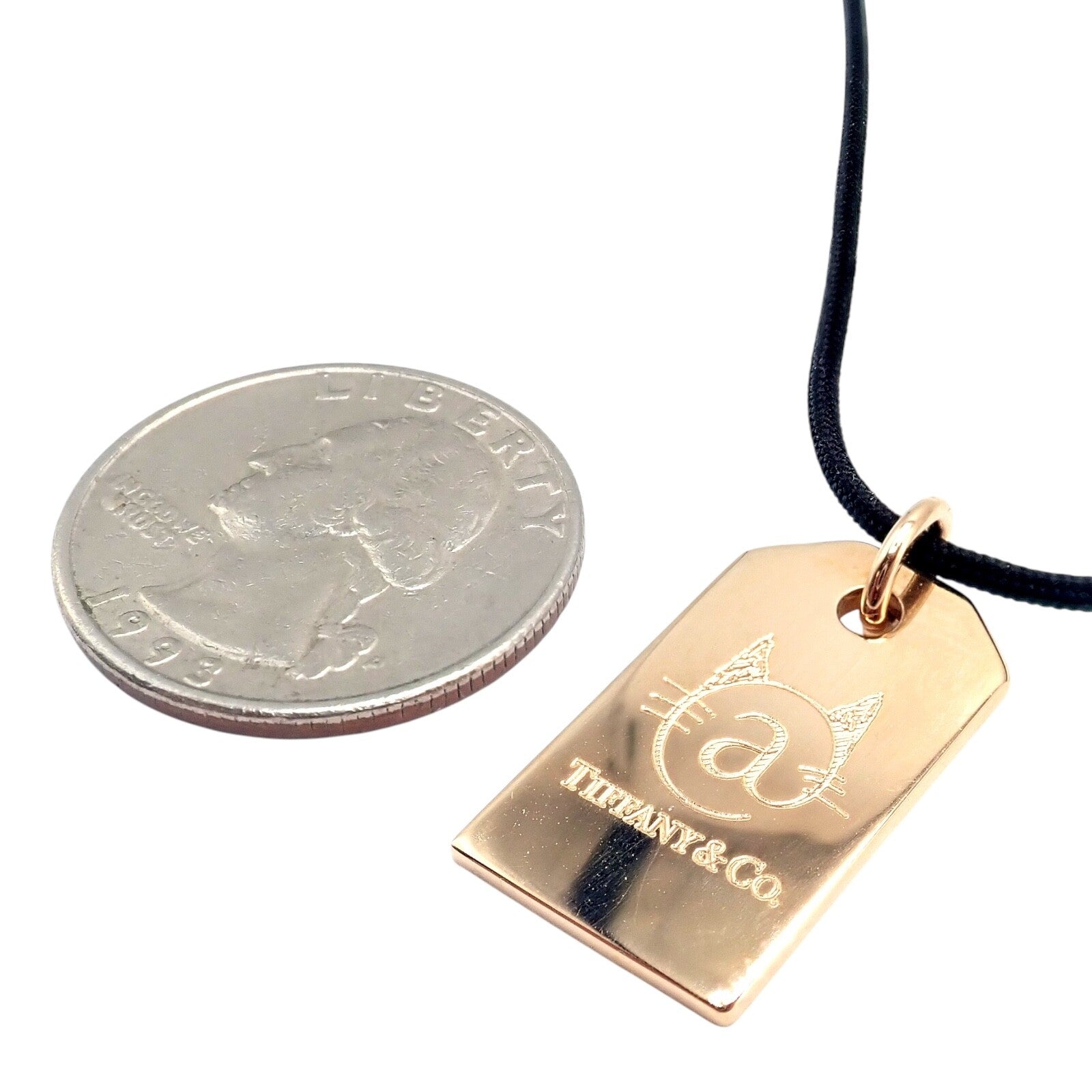Rare! Tiffany & Co 18k Rose Gold Cat Street Tokyo Harajuku Japan Medium Necklace | Fortrove